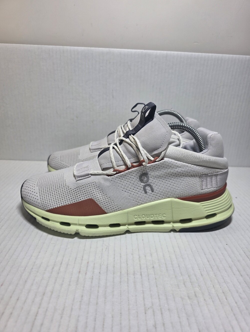 On Running Cloudnova Women's US 9.5 White Limelight Trainers Sneakers Shoes
